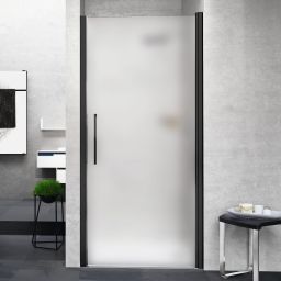 Novellini Young 1B drzwi prysznicowe 77 cm czarny/szkło satynowe Y21B77-4H