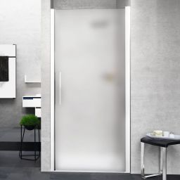 Novellini Young 1B drzwi prysznicowe 77 cm biały mat/szkło satynowe Y21B77-4U