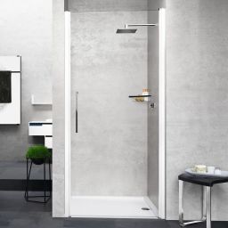 Novellini Young 1B drzwi prysznicowe 92 cm biały mat/szkło przezroczyste Y21B92-1U