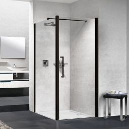 Novellini Young 2.0 F1B ścianka prysznicowa 99 cm boczna czarna/szkło przezroczyste Y2F1B99-1H