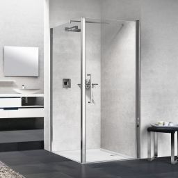 Novellini Young 2.0 F1B ścianka prysznicowa 67 cm boczna chrom/szkło przezroczyste Y2F1B67-1K