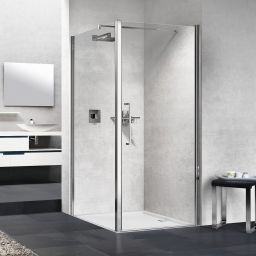 Novellini Young 2.0 F1B ścianka prysznicowa 69 cm boczna chrom/szkło przezroczyste Y2F1B69-1K