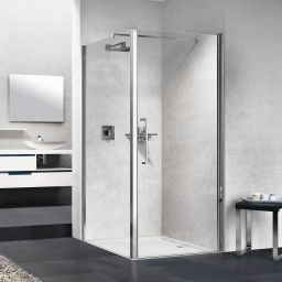 Novellini Young 2.0 F1B ścianka prysznicowa 77 cm boczna chrom/szkło przezroczyste Y2F1B77-1K