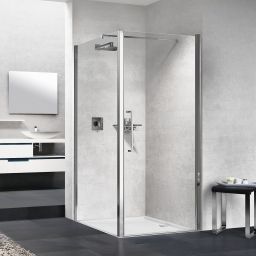 Novellini Young 2.0 F1B ścianka prysznicowa 87 cm boczna chrom/szkło przezroczyste Y2F1B87-1K