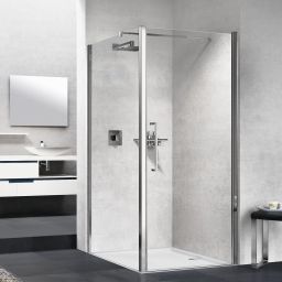 Novellini Young 2.0 F1B ścianka prysznicowa 89 cm boczna chrom/szkło przezroczyste Y2F1B89-1K