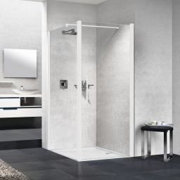 Novellini Young 2.0 F1B ścianka prysznicowa 79 cm boczna biały mat/szkło przezroczyste Y2F1B79-1U