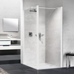 Novellini Young 2.0 F1B ścianka prysznicowa 99 cm boczna biały mat/szkło przezroczyste Y2F1B99-1U