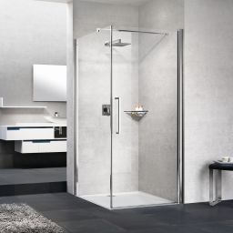 Novellini Young 2.0 G+F ścianka prysznicowa 69 cm boczna srebrna/szkło przezroczyste Y2FG69-1B
