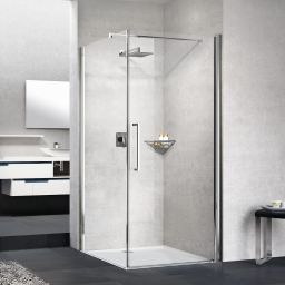 Novellini Young 2.0 G+F ścianka prysznicowa 67 cm boczna srebrna/szkło przezroczyste Y2FG67-1B