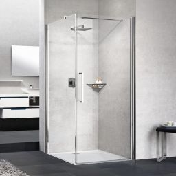 Novellini Young 2.0 G+F ścianka prysznicowa 77 cm boczna srebrna/szkło przezroczyste Y2FG77-1B