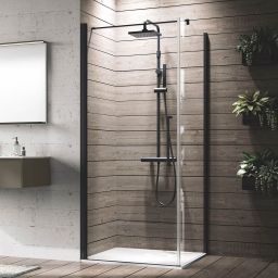 Novellini Young 2.0 G+F ścianka prysznicowa 67 cm boczna czarna/szkło przezroczyste Y2FG67-1H