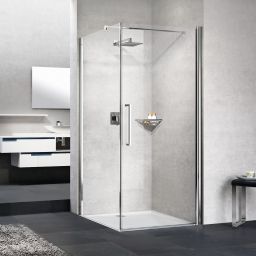 Novellini Young 2.0 G+F ścianka prysznicowa 67 cm boczna chrom/szkło przezroczyste Y2FG67-1K