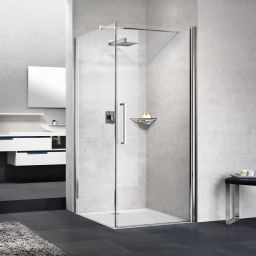 Novellini Young 2.0 G+F ścianka prysznicowa 69 cm boczna chrom/szkło przezroczyste Y2FG69-1K