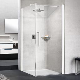 Novellini Young 2.0 G+F drzwi prysznicowe 97 cm biały mat/szkło przezroczyste Y2G97-1U