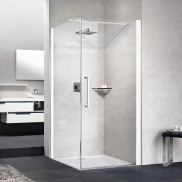 Novellini Young 2.0 G+F ścianka prysznicowa 67 cm boczna biały mat/szkło przezroczyste Y2FG67-1U