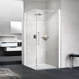 Novellini Young 2.0 G+F ścianka prysznicowa 87 cm boczna biały mat/szkło przezroczyste Y2FG87-1U