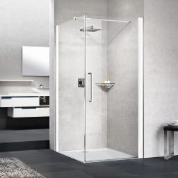 Novellini Young 2.0 G+F ścianka prysznicowa 97 cm boczna biały mat/szkło przezroczyste Y2FG97-1U