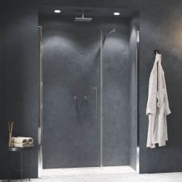 Novellini Young 2.0 F1B ścianka prysznicowa 57 cm boczna srebrna/szkło przezroczyste Y2F1B57-1B