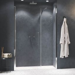 Novellini Young 2.0 F1B ścianka prysznicowa 65 cm boczna srebrna/szkło przezroczyste Y2F1B65-1B