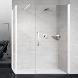 Novellini Young 2.0 G+F drzwi prysznicowe 117 cm biały mat/szkło przezroczyste Y2GFL117-1U