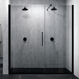 Novellini Young 2.0 G+F drzwi prysznicowe 177 cm czarny/szkło przezroczyste Y2GFL177-1H