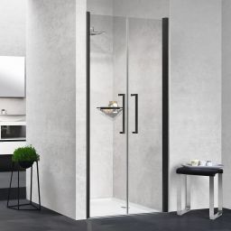 Novellini Young 2.0 2B drzwi prysznicowe 57 cm czarny/szkło przezroczyste Y22B57-1H