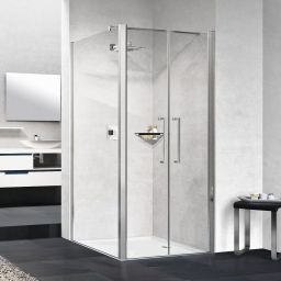 Novellini Young 2.0 F2B ścianka prysznicowa 57 cm boczna srebrna/szkło przezroczyste Y2F2B57-1B