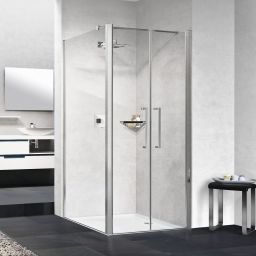 Novellini Young 2.0 F2B ścianka prysznicowa 79 cm boczna srebrna/szkło przezroczyste Y2F2B79-1B
