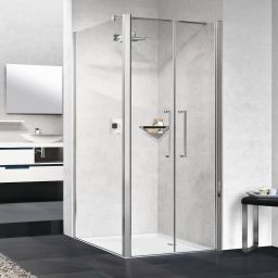 Novellini Young 2.0 F2B ścianka prysznicowa 89 cm boczna srebrna/szkło przezroczyste Y2F2B89-1B
