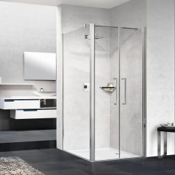 Novellini Young 2.0 F2B ścianka prysznicowa 89 cm boczna chrom/szkło przezroczyste Y2F2B89-1K