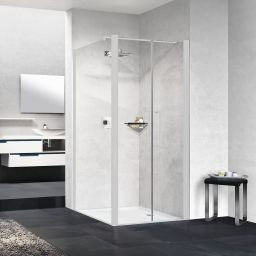 Novellini Young 2.0 F2B ścianka prysznicowa 59 cm boczna biały mat/szkło przezroczyste Y2F2B59-1U