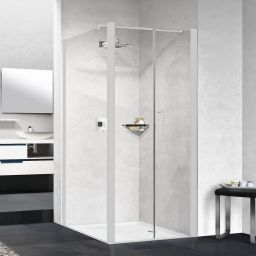 Novellini Young 2.0 F2B ścianka prysznicowa 99 cm boczna biały mat/szkło przezroczyste Y2F2B99-1U
