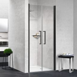 Novellini Young 2.0 2B drzwi prysznicowe 93 cm czarny/szkło przezroczyste Y22B93-1H