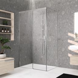 Novellini Kali FH ścianka prysznicowa 88 cm boczna srebrny/szkło przezroczyste KALIFH88-1B