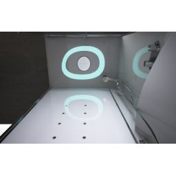 Novellini Eon 2P kabina z hydromasażem 120x80 cm prawa parowa z brodzikiem biały połysk EON2P120DM1N-1AA