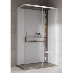 Novellini Glax 2 2.0 2P kabina z hydromasażem 120x80 cm parowa z brodzikiem prawa corda G222P120DM5-1TU