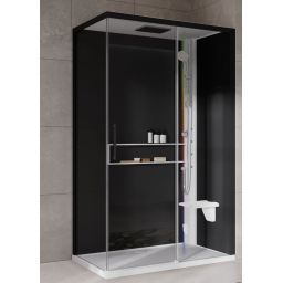 Novellini Glax 2 2.0 2P kabina z hydromasażem 120x80 cm parowa z brodzikiem prawa biała G222P120DM5-1UH