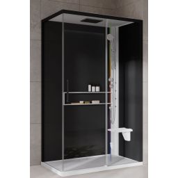 Novellini Glax 2 2.0 2P kabina z hydromasażem 120x80 cm parowa z brodzikiem prawa biała G222P120DT5-1UH