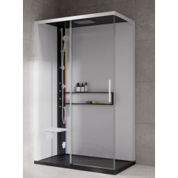 Novellini Glax 2 2.0 2P kabina z hydromasażem 120x80 cm parowa z brodzikiem lewa czarna G222P120SM5-1HU