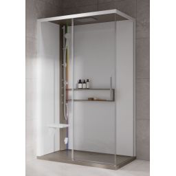 Novellini Glax 2 2.0 2P kabina z hydromasażem 120x80 cm parowa z brodzikiem lewa corda G222P120SM5-1TU