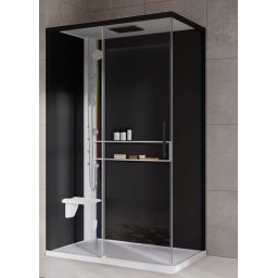 Novellini Glax 2 2.0 2P kabina z hydromasażem 120x80 cm parowa z brodzikiem lewa biała G222P120SM5-1UH