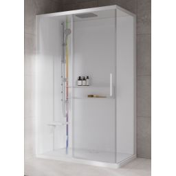 Novellini Glax 2 2.0 2P kabina z hydromasażem 120x80 cm parowa z brodzikiem lewa total biała G222P120SM5-1UU