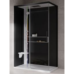 Novellini Glax 2 2.0 2P kabina z hydromasażem 120x80 cm parowa z brodzikiem lewa biała G222P120ST5-1UH