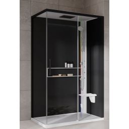 Novellini Glax 2 2.0 2P kabina z hydromasażem 120x80 cm parowa z brodzikiem prawa biała G222P129DM5-1UH