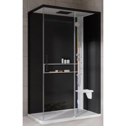 Novellini Glax 2 2.0 2P kabina z hydromasażem 120x80 cm parowa z brodzikiem prawa biała G222P129DT5-1UH