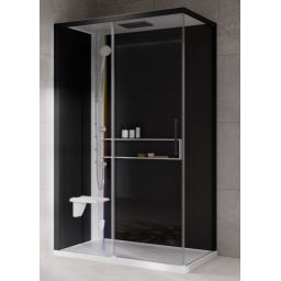 Novellini Glax 2 2.0 2P kabina z hydromasażem 120x80 cm parowa z brodzikiem lewa biała G222P129SM5-1UH