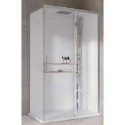 Novellini Glax 2 2.0 2P kabina z hydromasażem 120x90 cm parowa z brodzikiem prawa srebrna G222P290DT5-1BB