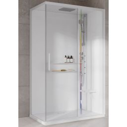 Novellini Glax 2 2.0 2P kabina z hydromasażem 120x90 cm parowa z brodzikiem prawa total biała G222P290DT5-1UU