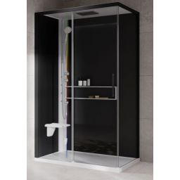 Novellini Glax 2 2.0 2P kabina z hydromasażem 120x90 cm parowa z brodzikiem lewa biała G222P290ST5-1UH