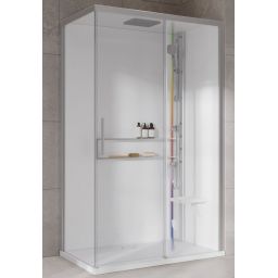 Novellini Glax 2 2.0 2P kabina z hydromasażem 120x90 cm parowa z brodzikiem prawa srebrna G222P299DM5-1BB